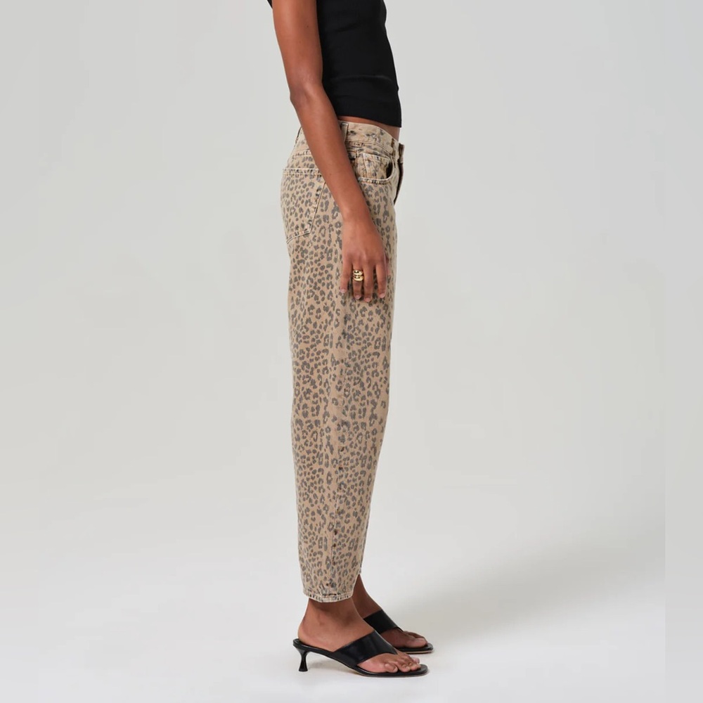 Citizens Of Humanity Beige Leopard Print Wide Leg Jeans - Picture 5 of 7